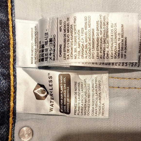 f Levi's Blue Straight-Leg Jeans with Classic Indigo Wash Very Nice 48x30 - Picture 4 of 5